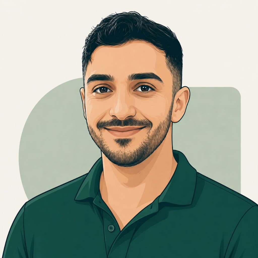 Illustrated portrait of Ben Alkalai